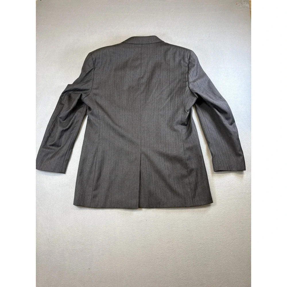 J.S. Bank Mens 44 Long Gray Wool Cashmere Sport Coat Blazer 2 Button Herringbone